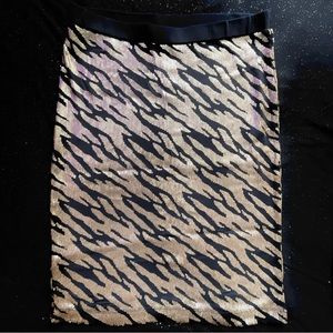 Sequin tiger print skirt